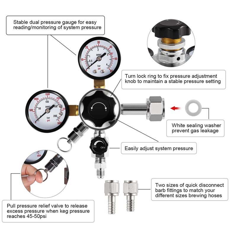 Regolatore per fusto CGA-320,  - Co2 Regulator Dual Stage recensione e prezzo