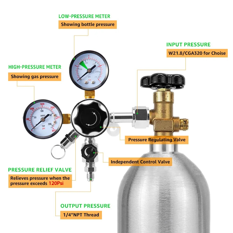 Caricatore Co2 ad alta pressio - Co2 Regulator Dual Stage recensione e prezzo