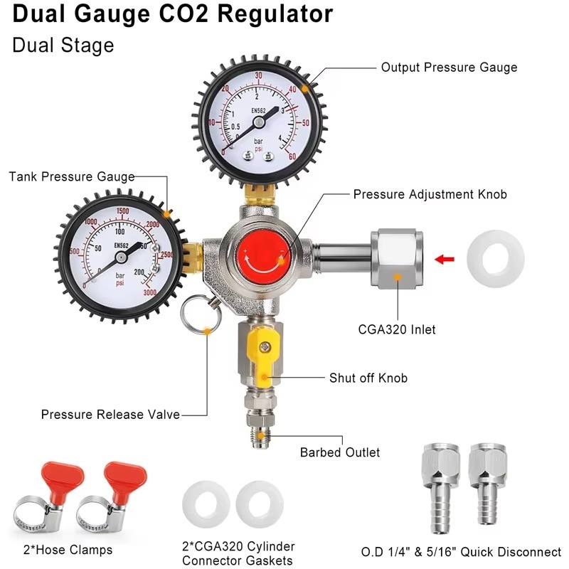 Regolatore CO2 per Birra alla  - Co2 Regulator Dual Stage recensione e prezzo